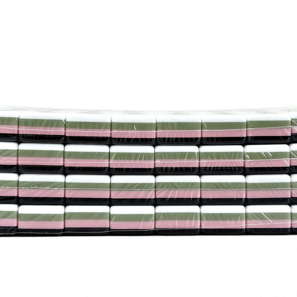 Emerald Jewel Garden luxury American Mahjong set by USA Mahjong Co. with 166 white tiles featuring translucent jade-green backs
