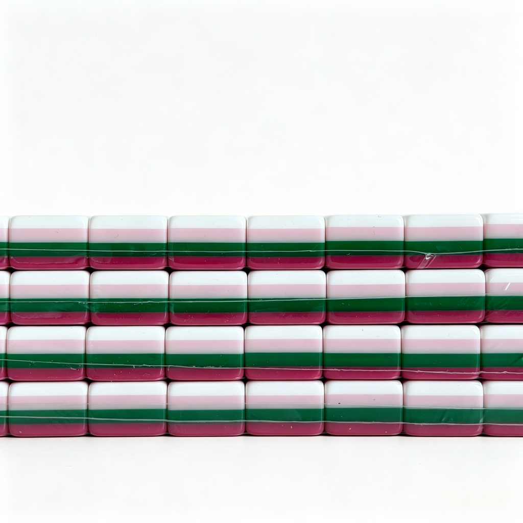 Magenta Monarch American Mahjong Set with 166 weighted acrylic tiles, elephant jokers, and grey-blue backs by USA Mahjong Co.