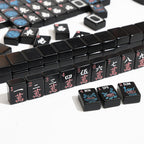 Melamine NMJL Tournament Mahjong - Black Crak Tiles with Neon Numerals and English Letters