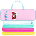 Soft pink Mahjong bag by USA Mahjong Co. with four clear acrylic racks and luxury carry case for The Socialite Travel Kit.