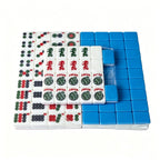 Azure Line Melamine NMJL American Mahjong Set - 166 White Tiles with Blue Backs Jokers and Flowers