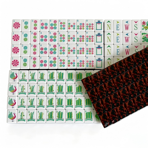 Amber Tortoise American Mahjong Set by USA Mahjong Co. with 166 weighted tiles, classic shell backs, and modern compass wind designs.