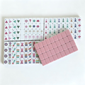 Dusty Rose American Mahjong Set by USA Mahjong Co. with 166 weighted tiles, blush backs, and compass wind design.