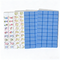 American Mahjong Set by USA Mahjong Co. with 166 weighted tiles featuring blue and white striped backs and traditional design.